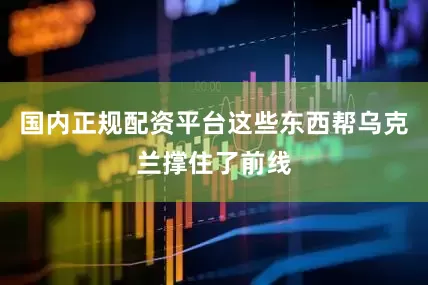 国内正规配资平台这些东西帮乌克兰撑住了前线